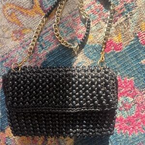 Elegant Vintage Black Beaded Women's Bag